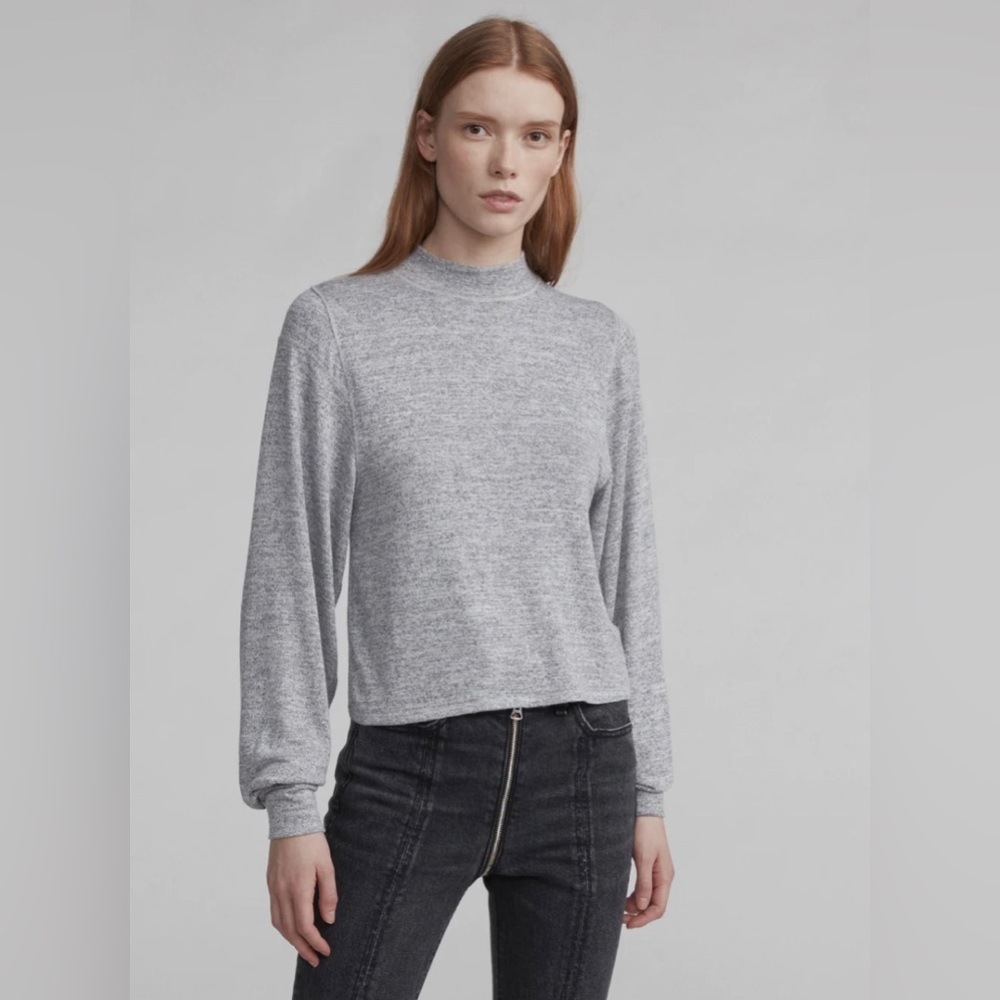 Rag & Bone Bigsby Long Sleeve Mock Neck Top in Heather Grey Size XS NWT $160.00 - Picture 4 of 13